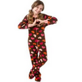 Infant & Toddler Polyester Micro Polar Fleece Footed Pajamas (Brown/White Hearts)